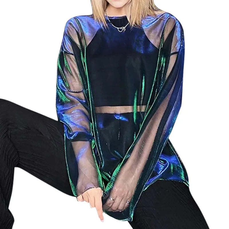 See Through T Shirts For Women Y2k Clothes Sexy Crop