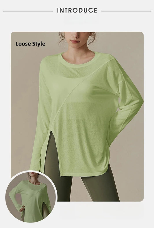 Yoga Clothing Women's Running Sports Loose Blouse