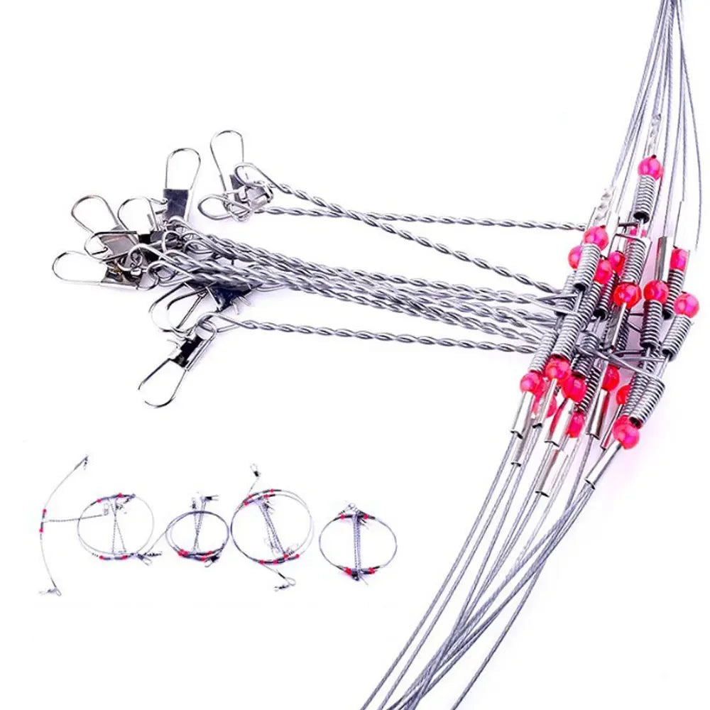 Stainless Steel Fishing Rigs Wire Leader Rope Line Swivel