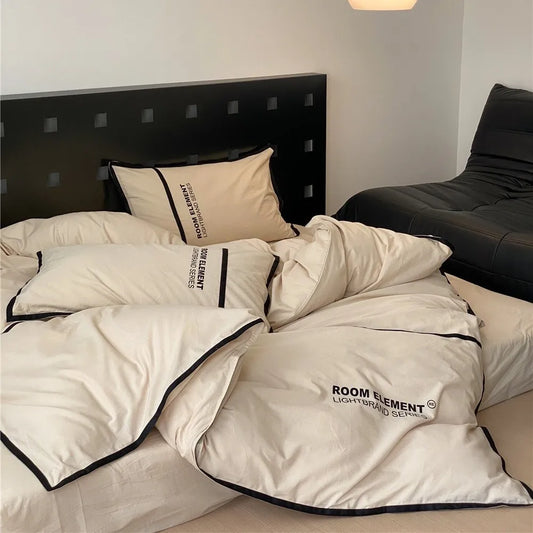 200x230 Modern Washed Queen Duvet Cover Set with Sheet