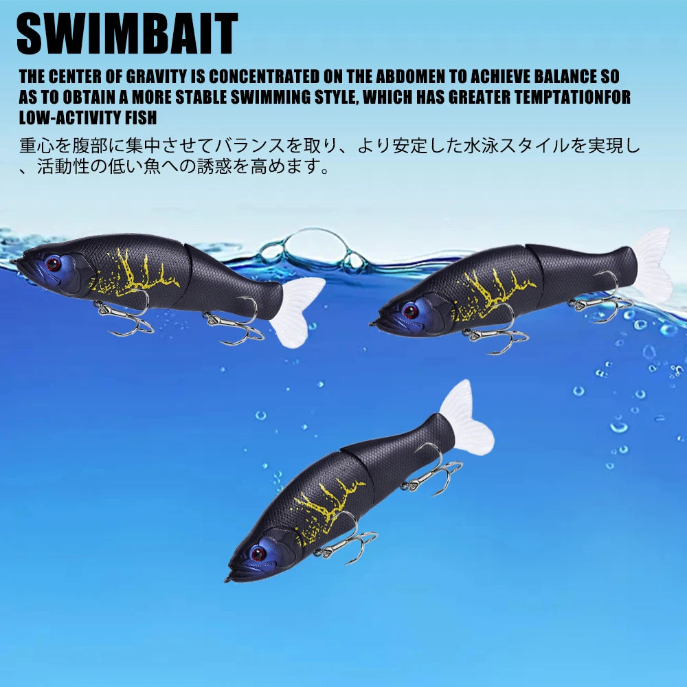 Slow Sinking SwimBaits Fishing Lures 30G Whopper Vibration Soft Tail