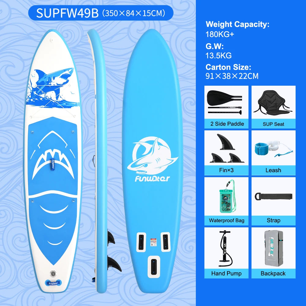FunWater 11' Sup Board Inflatable Surfboard Stand Up Paddle Board