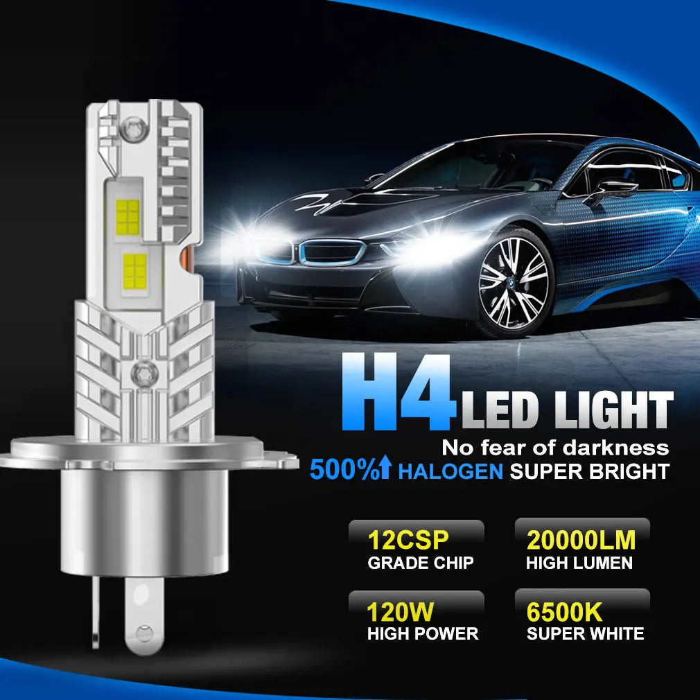 20000LM H4 LED Headlight Bulbs 9003 HB2 High Low Beam
