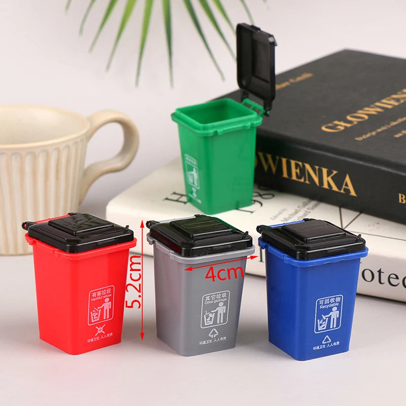 1:12 Dollhouse Mini Trash Can Garbage Truck Cans