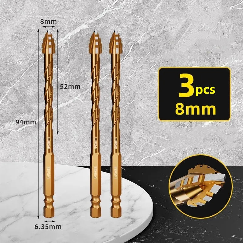 Upgraded four-edged sawtooth drill bit for tile drilling and concrete special electric drill ultra-high hardness drill bit