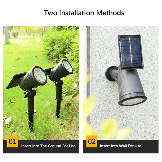 9LEDs Solar Spotlights, Outdoor Light Control,