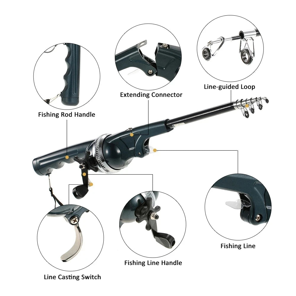Travel Folding Mini Rod for Fish High Quality Foldable Fishing