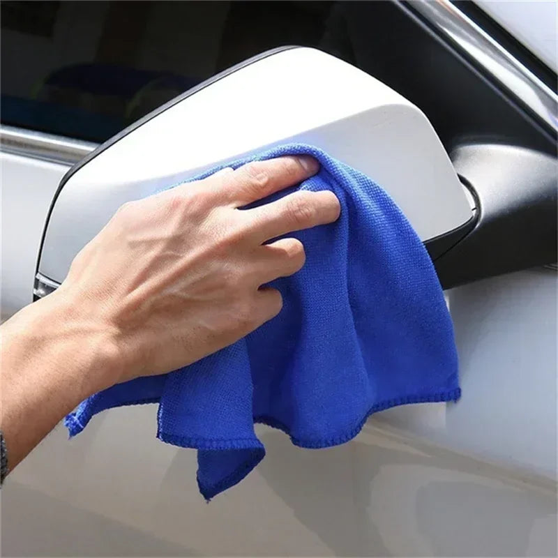 200pcs Microfiber Towels Car Wash Drying Cloth Blue Car Care