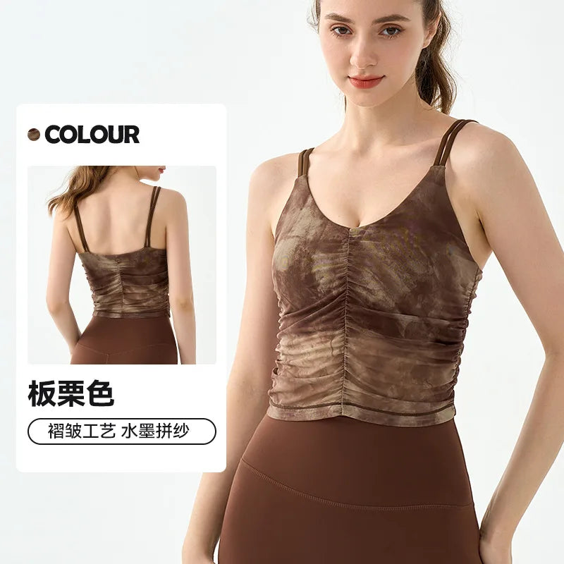Printed Sports Vest for Women, Beautiful Back Strap,