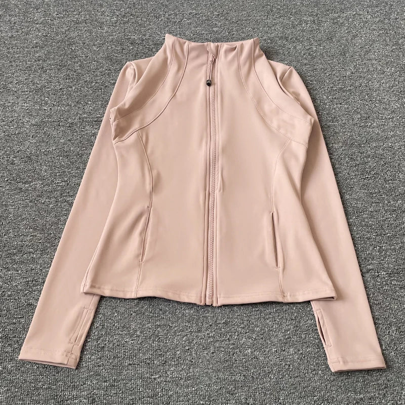 Quick Dry Stand Up Collar Fitness Jacket For Women