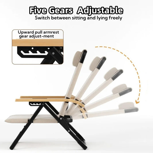 Angle Adjustable Camping Chair with Detachable
