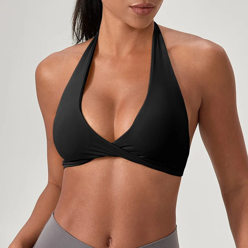 Sports Yoga Bra for Women Halter Neck with Stylish Back
