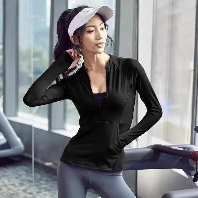 Women Sport Jacket Zipper Yoga Coat Clothes