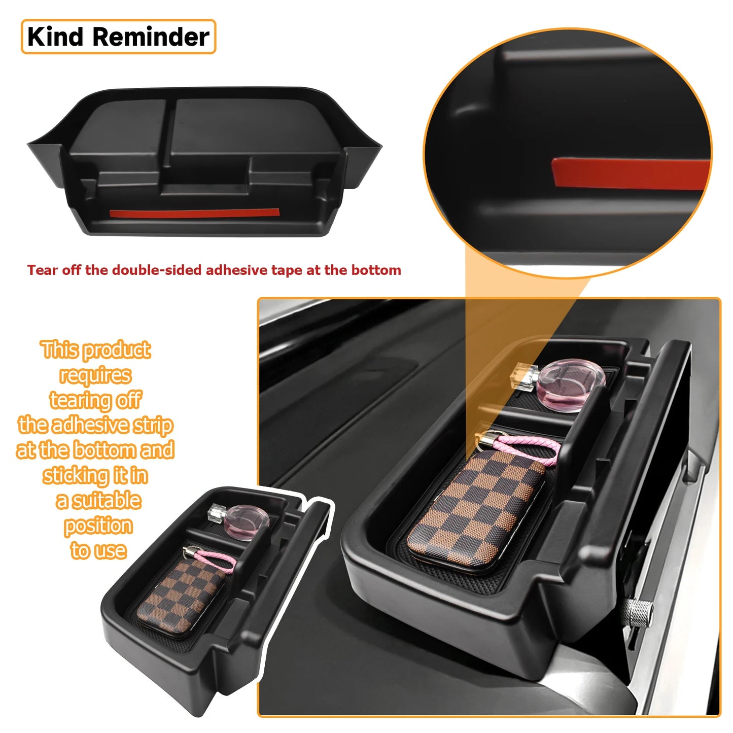 Compatible with Honda Pilot 2023 2024 2025 Center Console Dashboard Tray