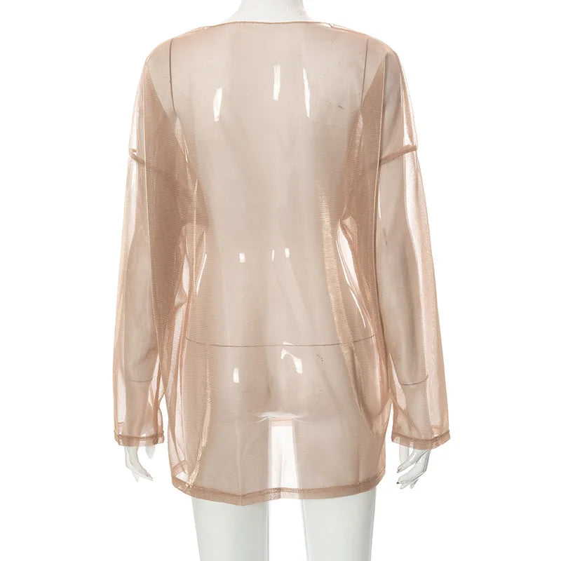 See Through T Shirts For Women Y2k Clothes Sexy Crop