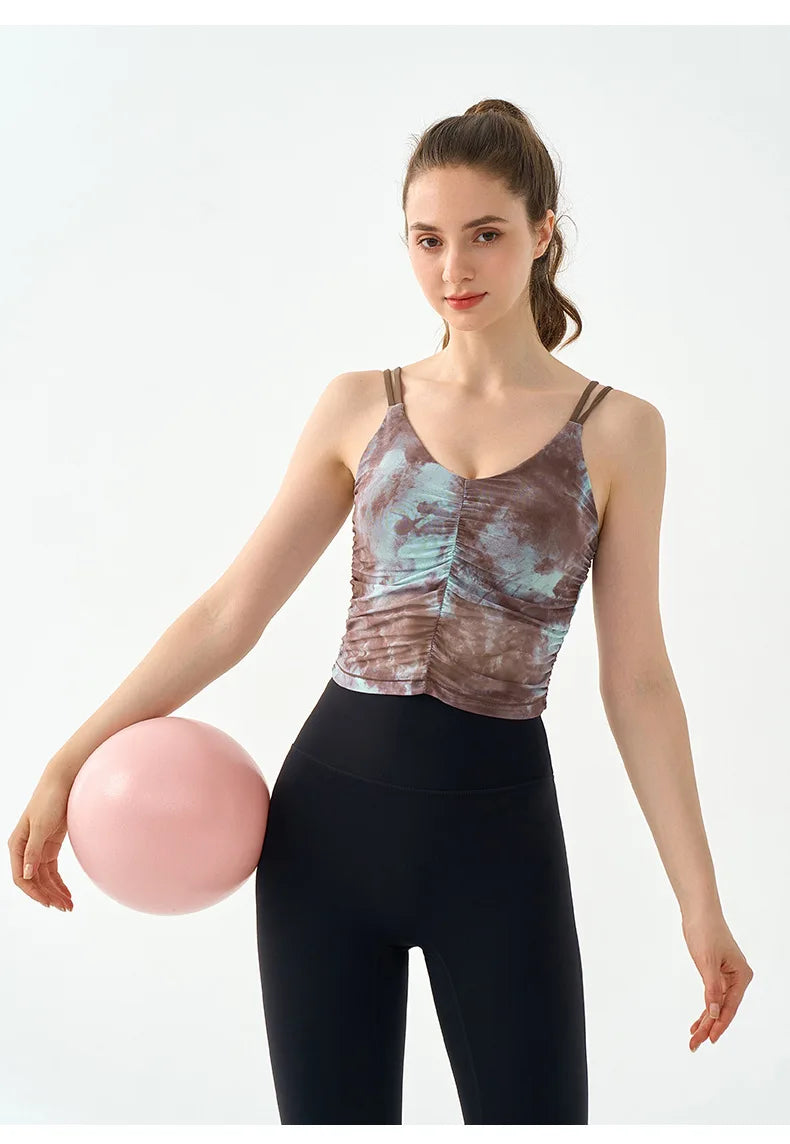 Printed Sports Vest for Women, Beautiful Back Strap,