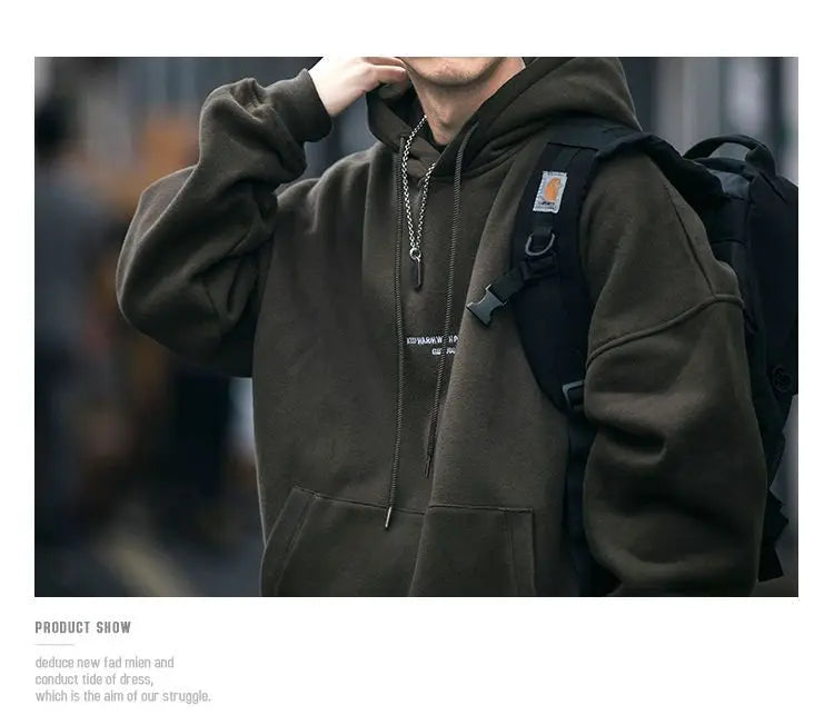 Slouchy hooded sweaters for men in winter American knitwear