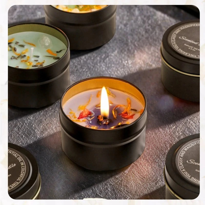 Crystal scented candles, high-end iron cans,