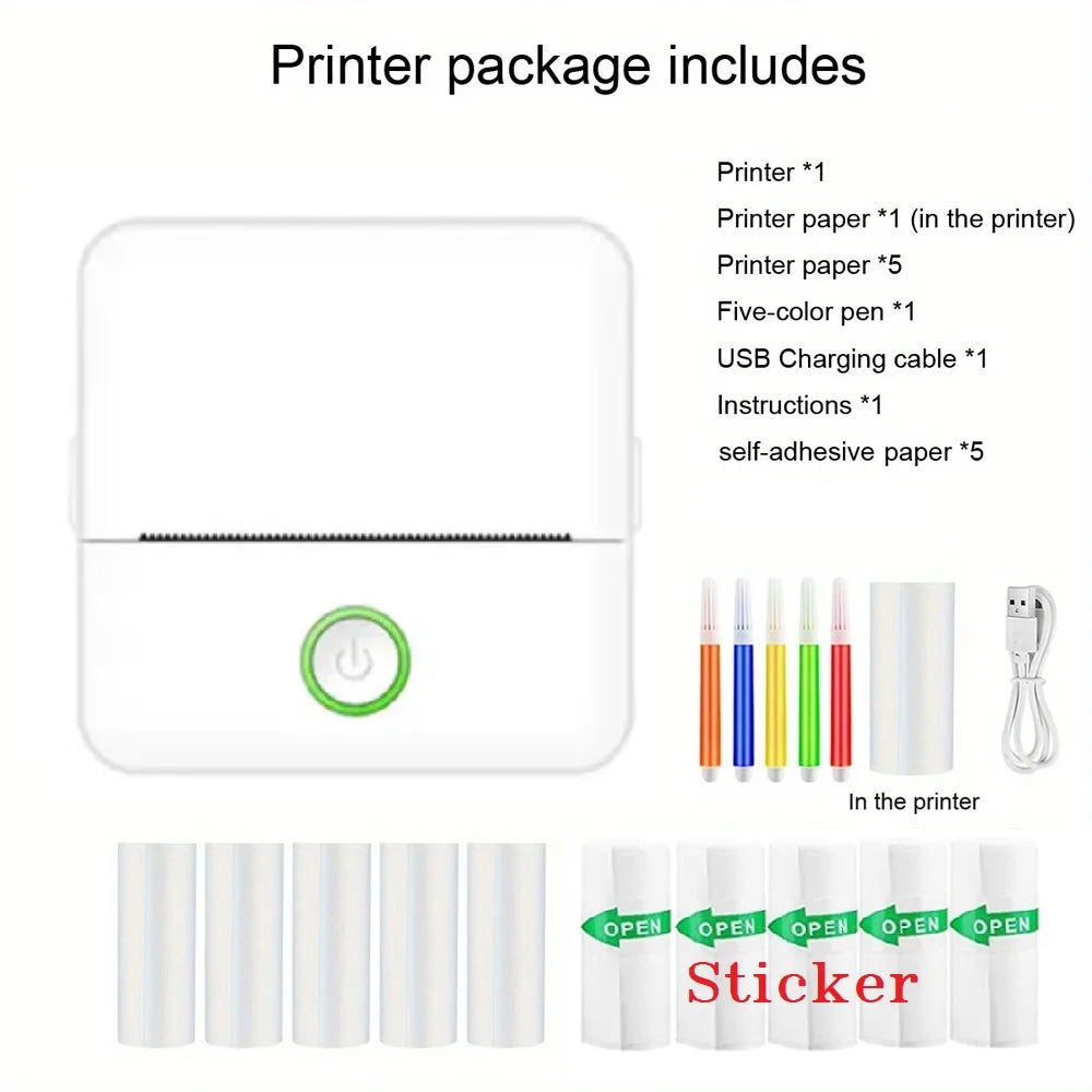 Mini Printer, Inkless Sticker Maker,