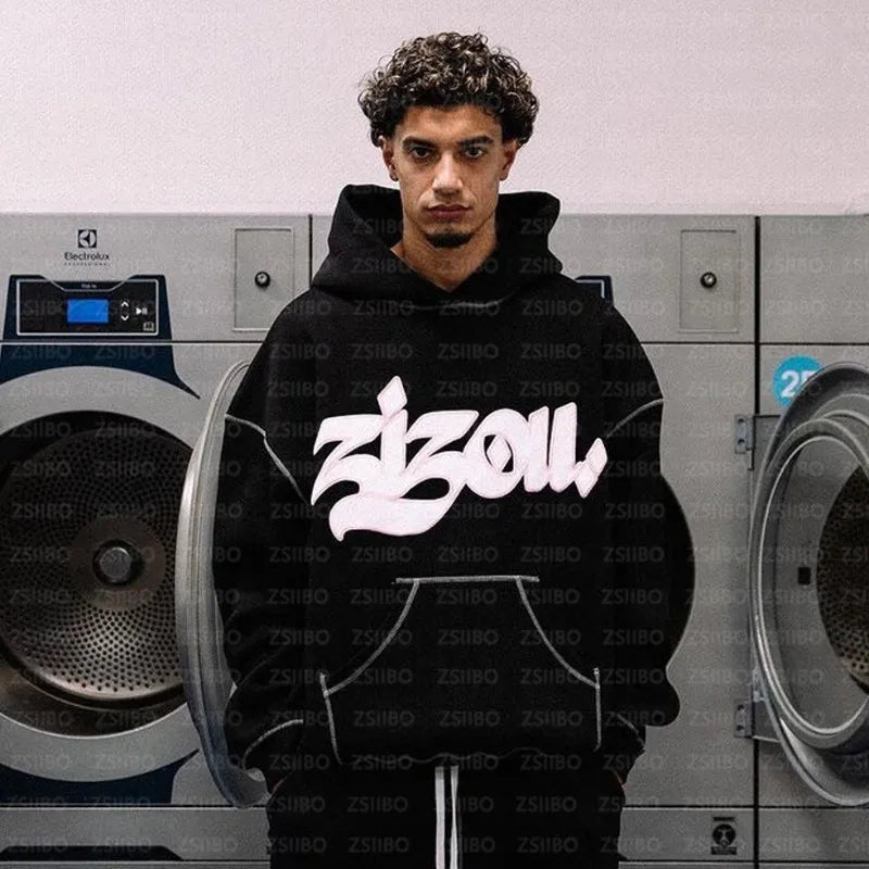 Hoodie Letter Print goth