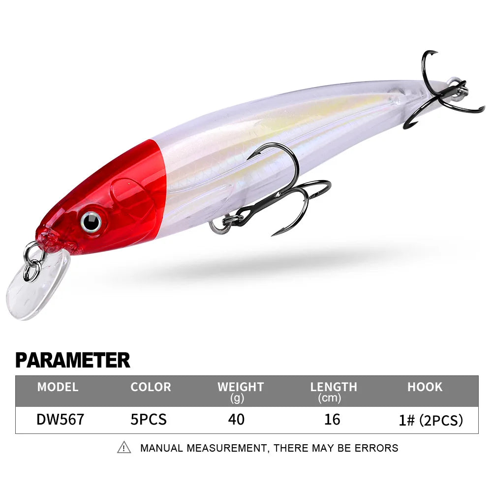 Fish Bait Floating in Water, 40g Biomimetic Artificial Plastic Hard Bait,