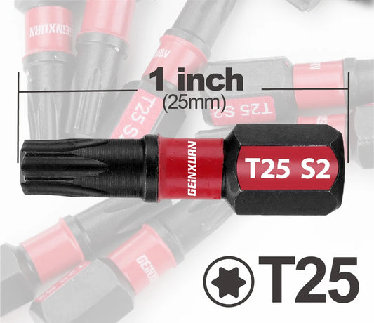 GEINXURN Impact Tough #25 Torx 1 in. Insert Driver Bits