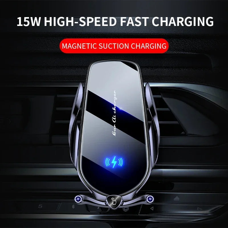Car Phone Holder 15W Wireless Fast Charger Magnetic