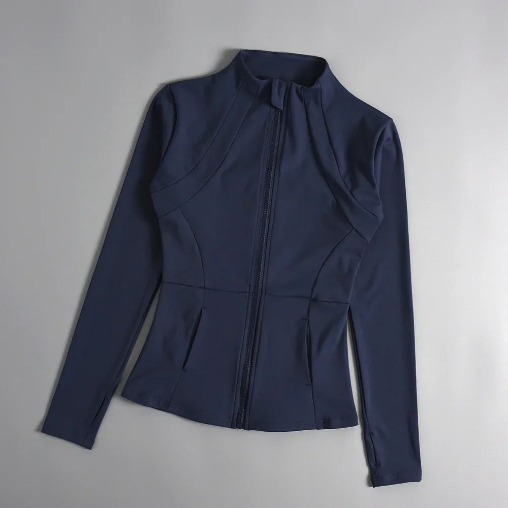 Sports Coat Women's Shirt Yoga Slim Long Sleeve