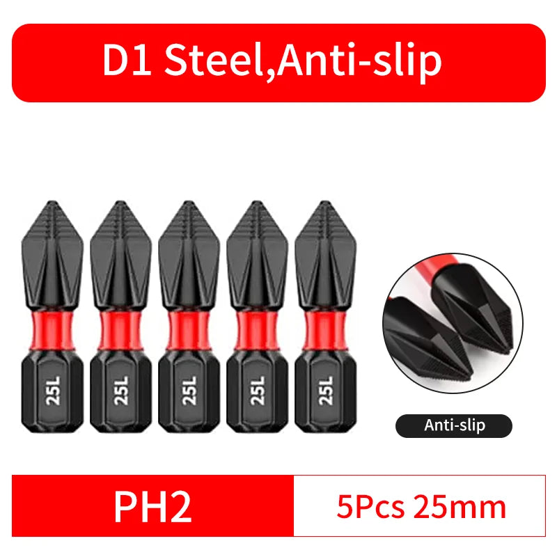 6/12 Pcs Magnetic Screwdriver Bits Non-slip Shockproof