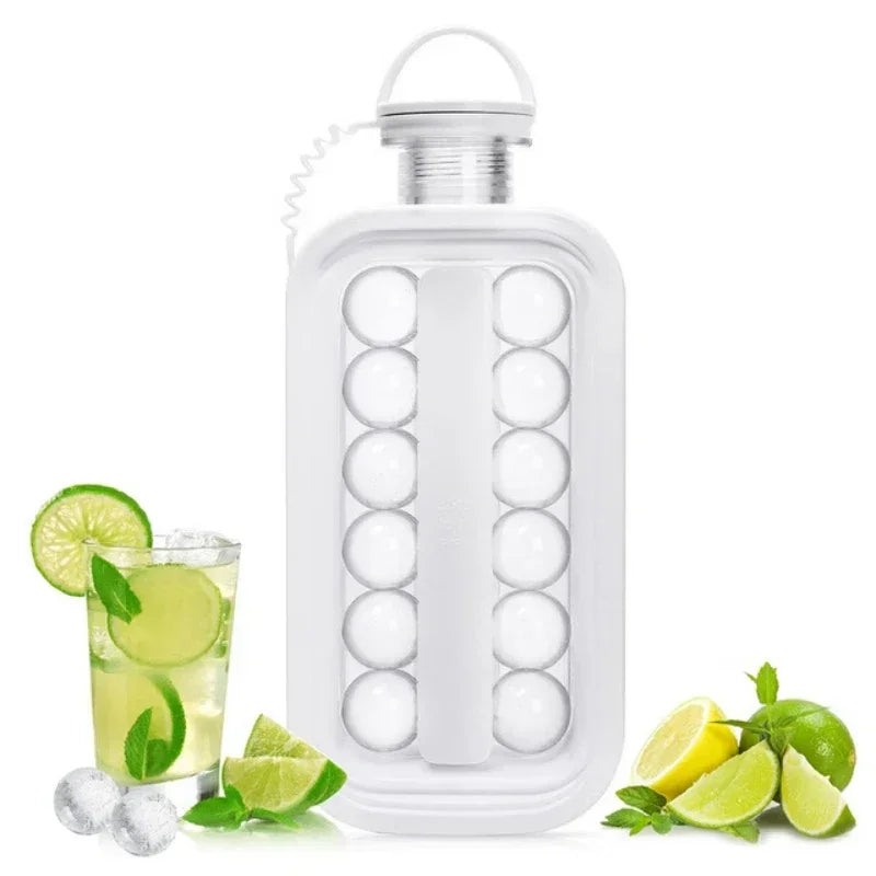 Ice Cube Tray 2-in-1 Portable Puck Making Water Bottle