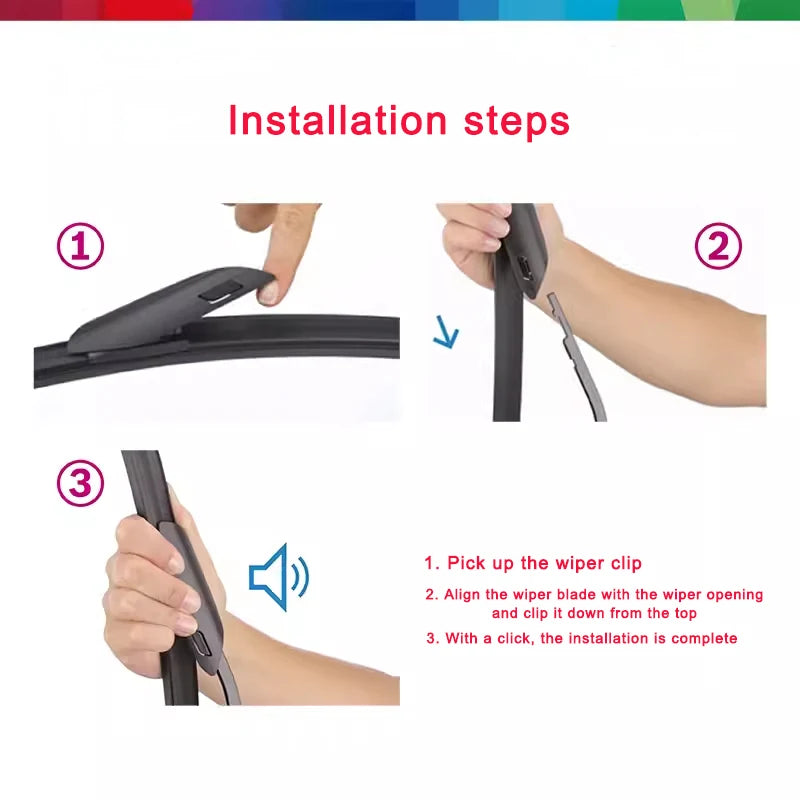3PCS For VW Up 2011-2020 24"+16"+10" Front Rear Wiper