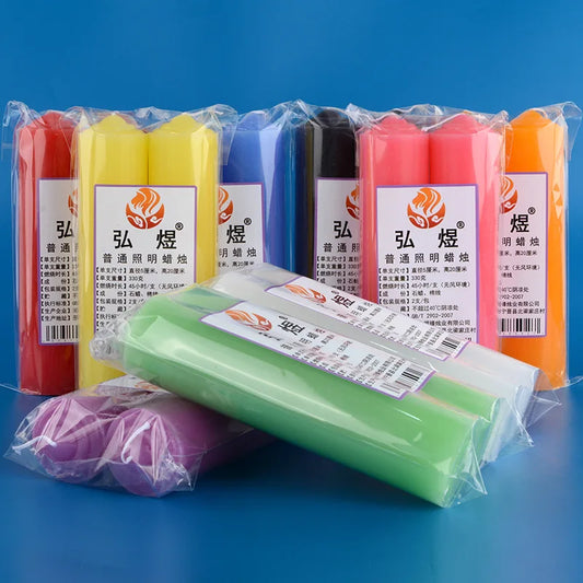 Extra-large cylindrical bold colorful black purple candle super long tasteless household lighting for Buddha activity decoration