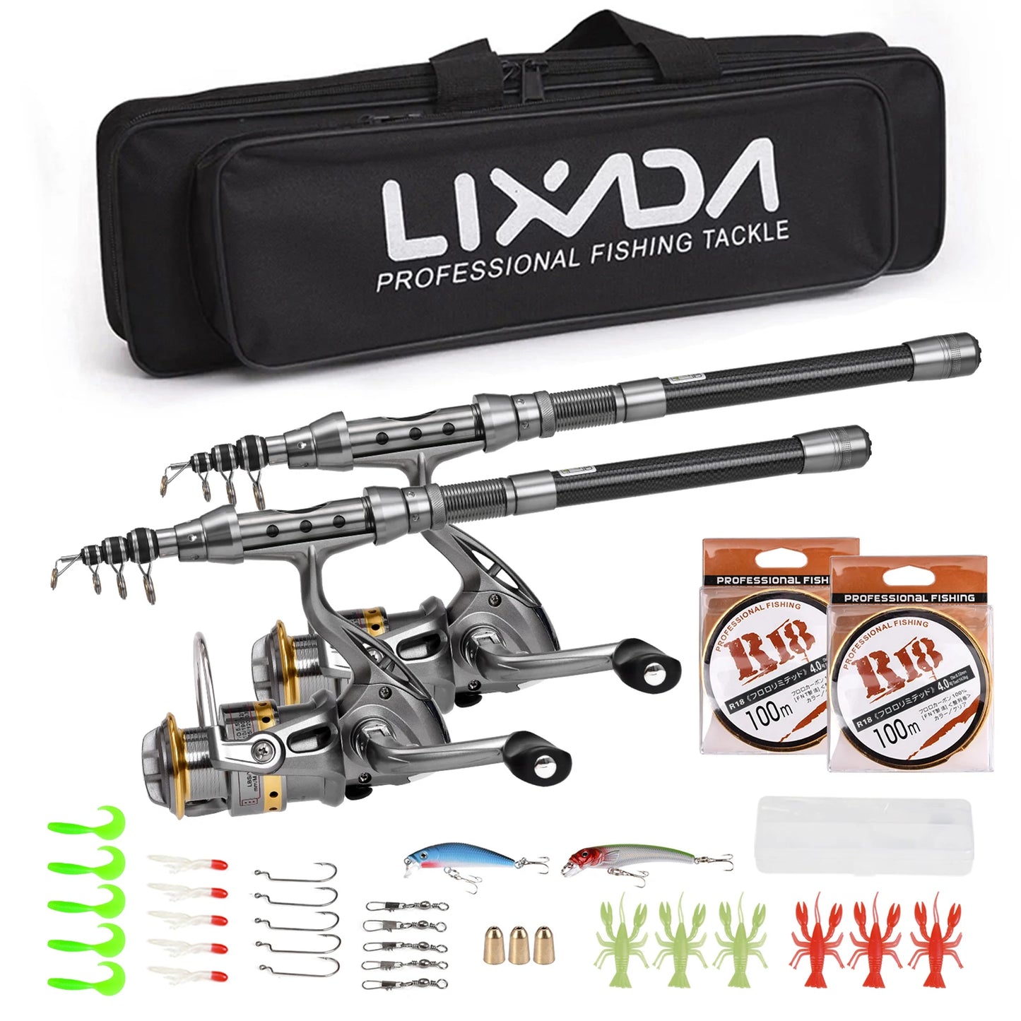 Telescoping fishing rods Fishing Pole Combo Set Rod and Reel