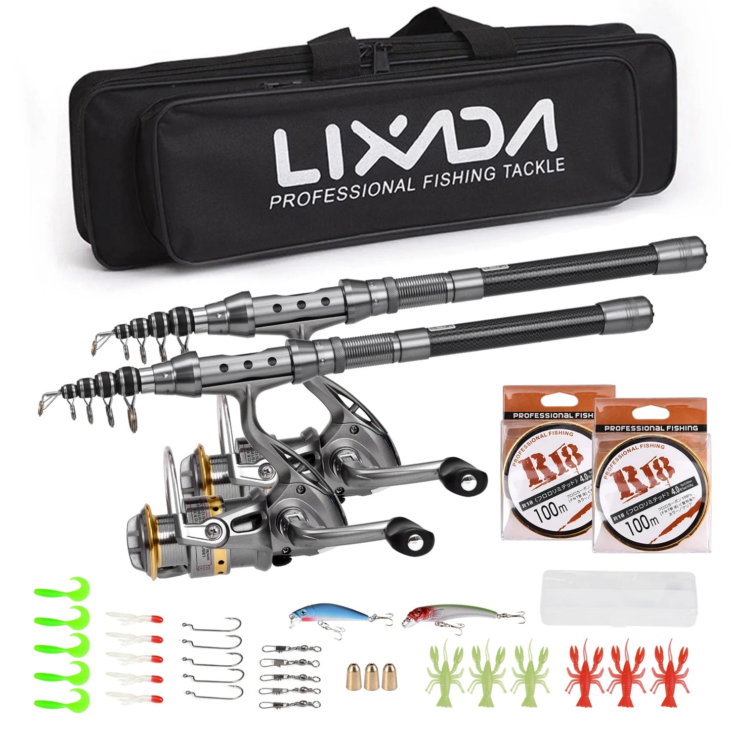 Telescoping fishing rods Fishing Pole Combo Set Rod and Reel