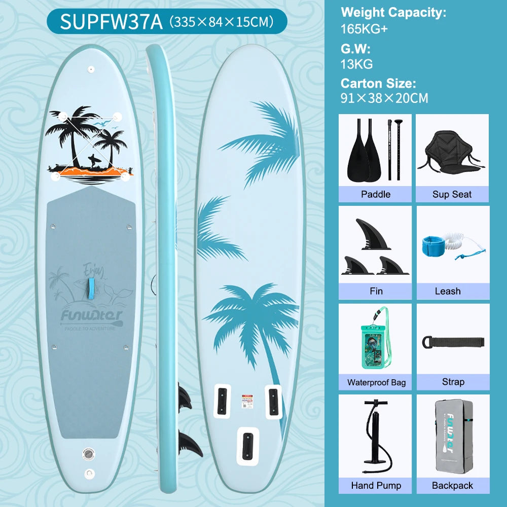 FunWater 11' Sup Board Inflatable Surfboard Stand Up Paddle Board