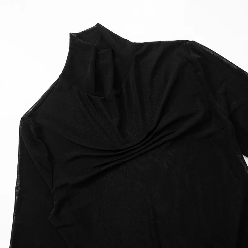 Turtleneck T Shirts For Women Hot Club Outfit See