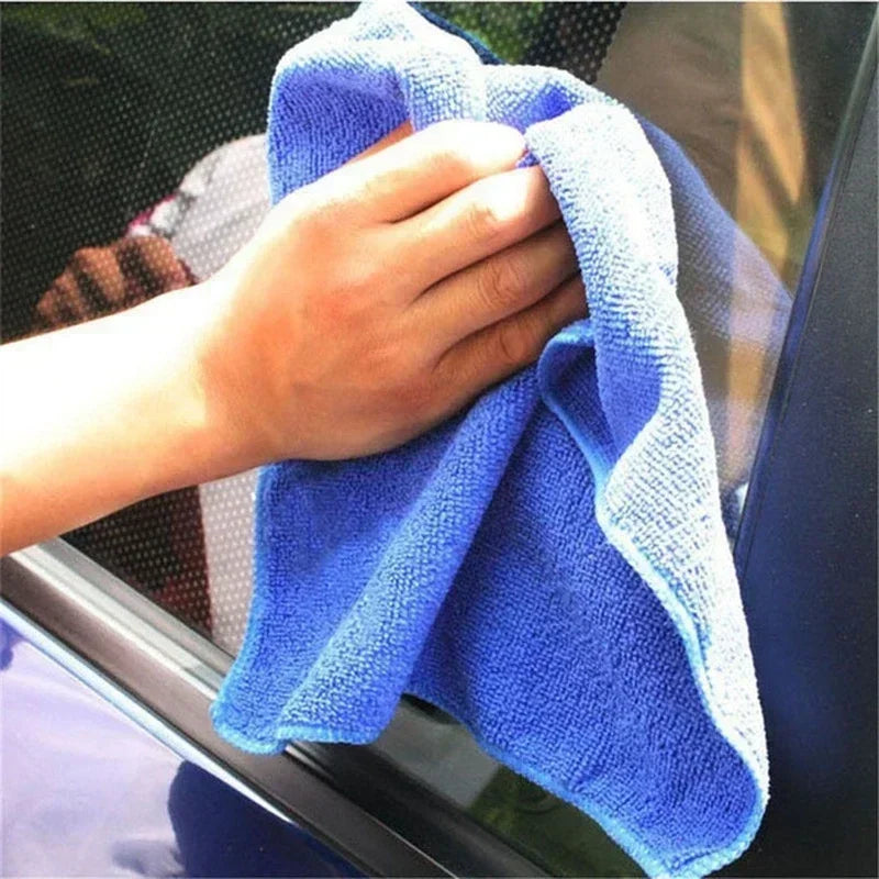 200pcs Microfiber Towels Car Wash Drying Cloth Blue Car Care