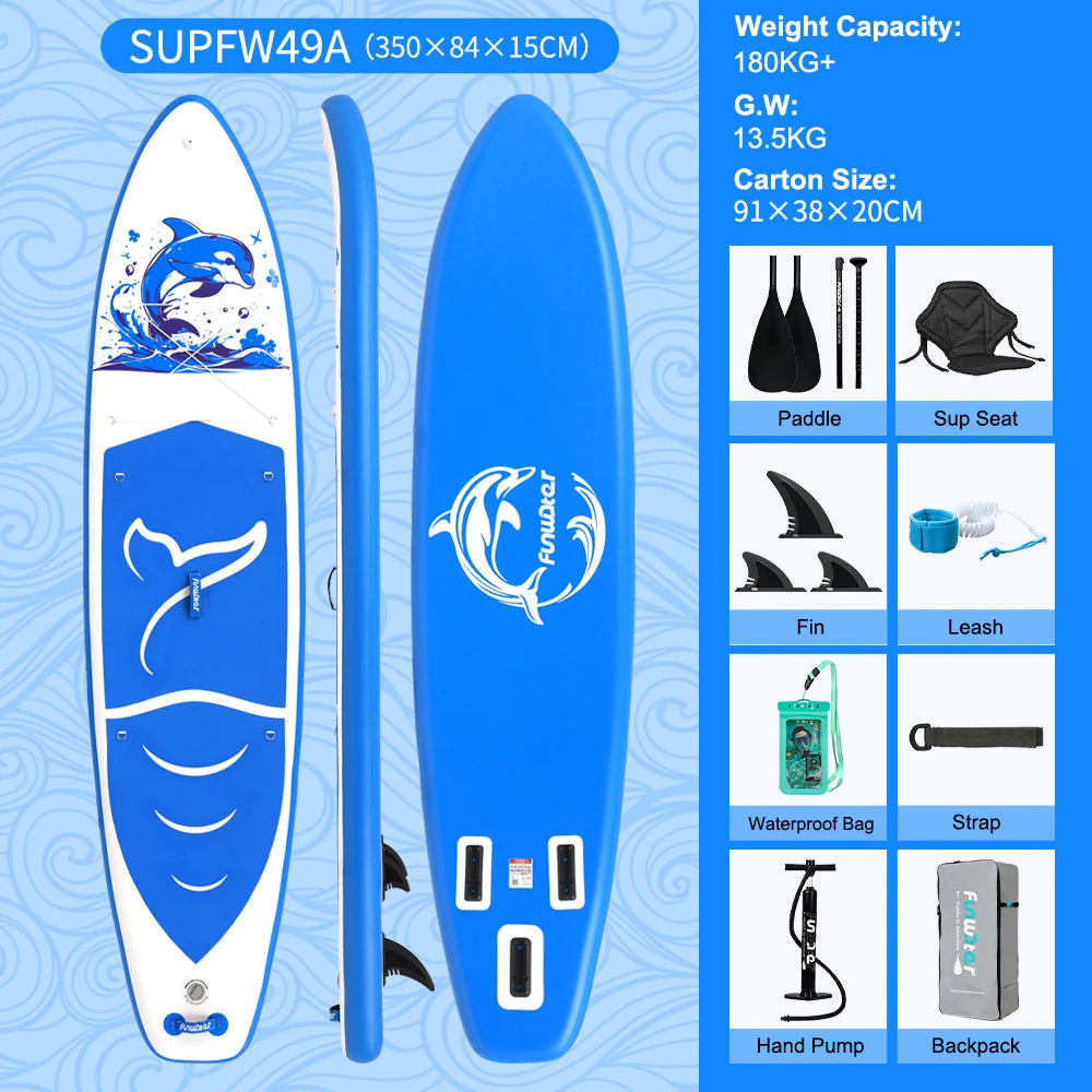 FunWater 11' Sup Board Inflatable Surfboard Stand Up Paddle Board