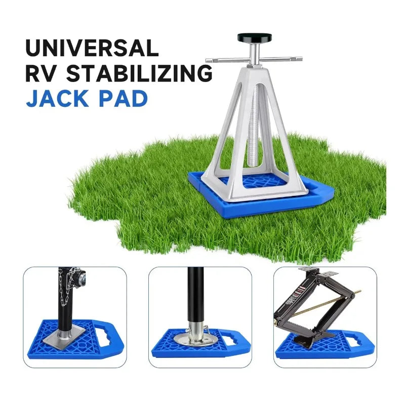 4 Pack Camper RV Leveling Stabilizer Jack Pads with Handle