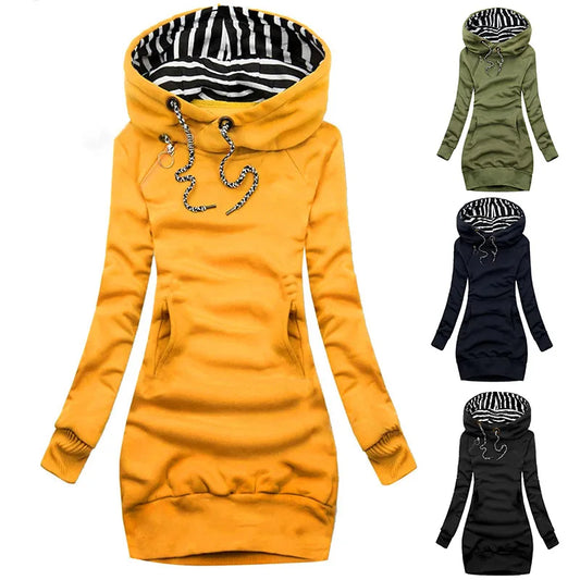 Hoodie Dress Casual Solid