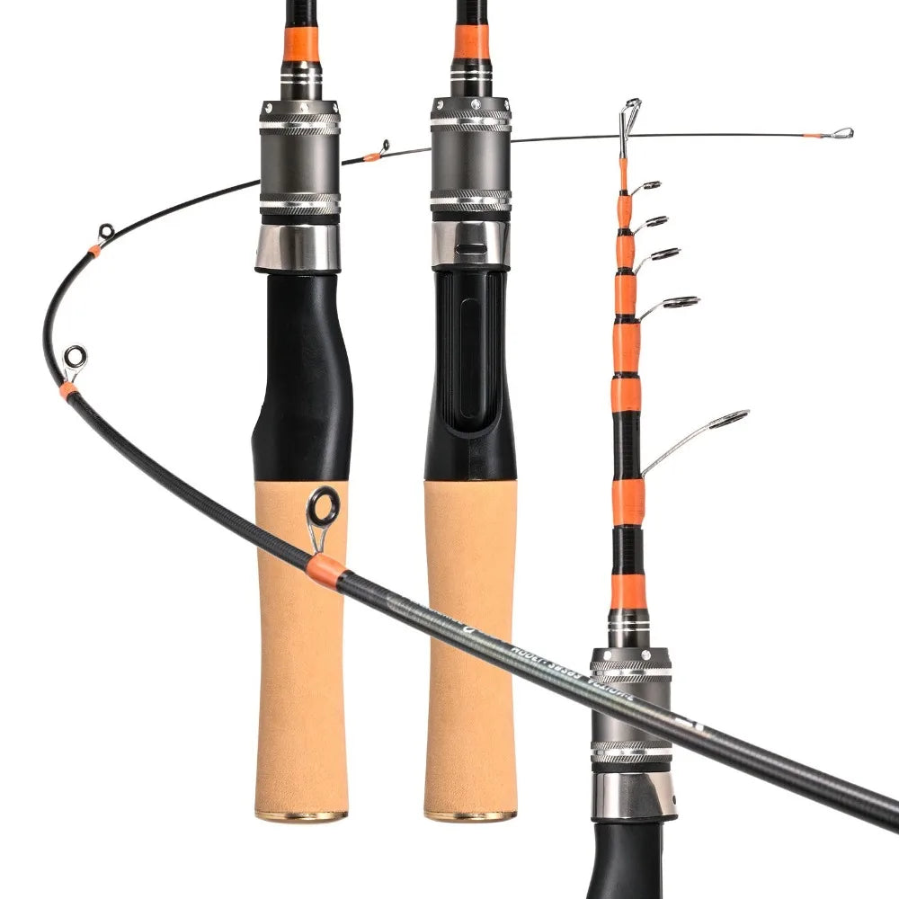 Casting Telescopic fishing rod Spinning fiberglass Portable
