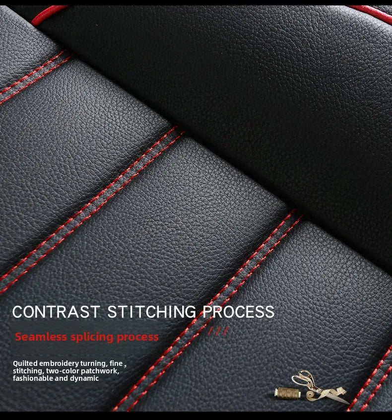 All Season Genuine Leather Full Coverage 5-Seater Car Seat Covers Summer Ready Universal Fit for Cars SUVs Trucks Premium Auto