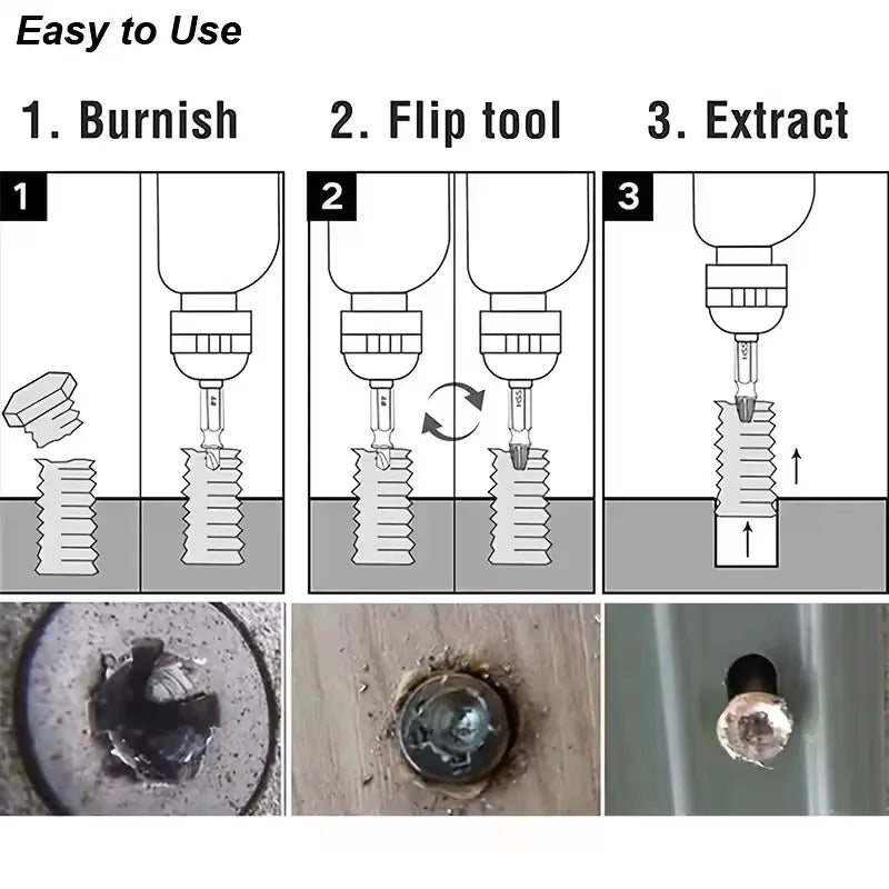 Damaged Screw Extractor Set HSS Drill Bit Stripped Broken