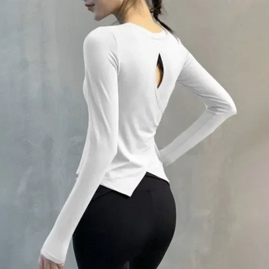Women Yoga Clothing Tops Sports Long Sleeve T-Shirt