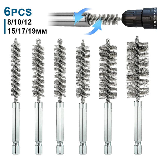 Set van 6 cosmetische reinigingsborstels met 1/4"
