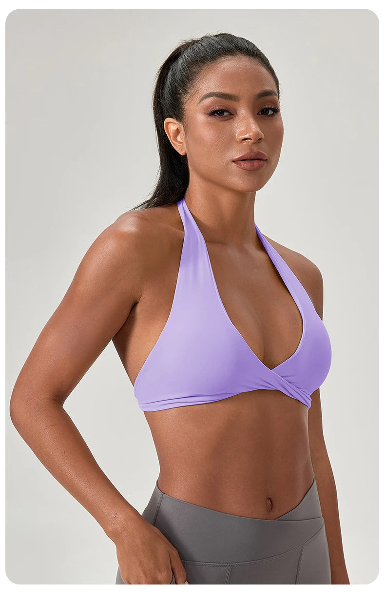 Sports Yoga Bra for Women Halter Neck with Stylish Back