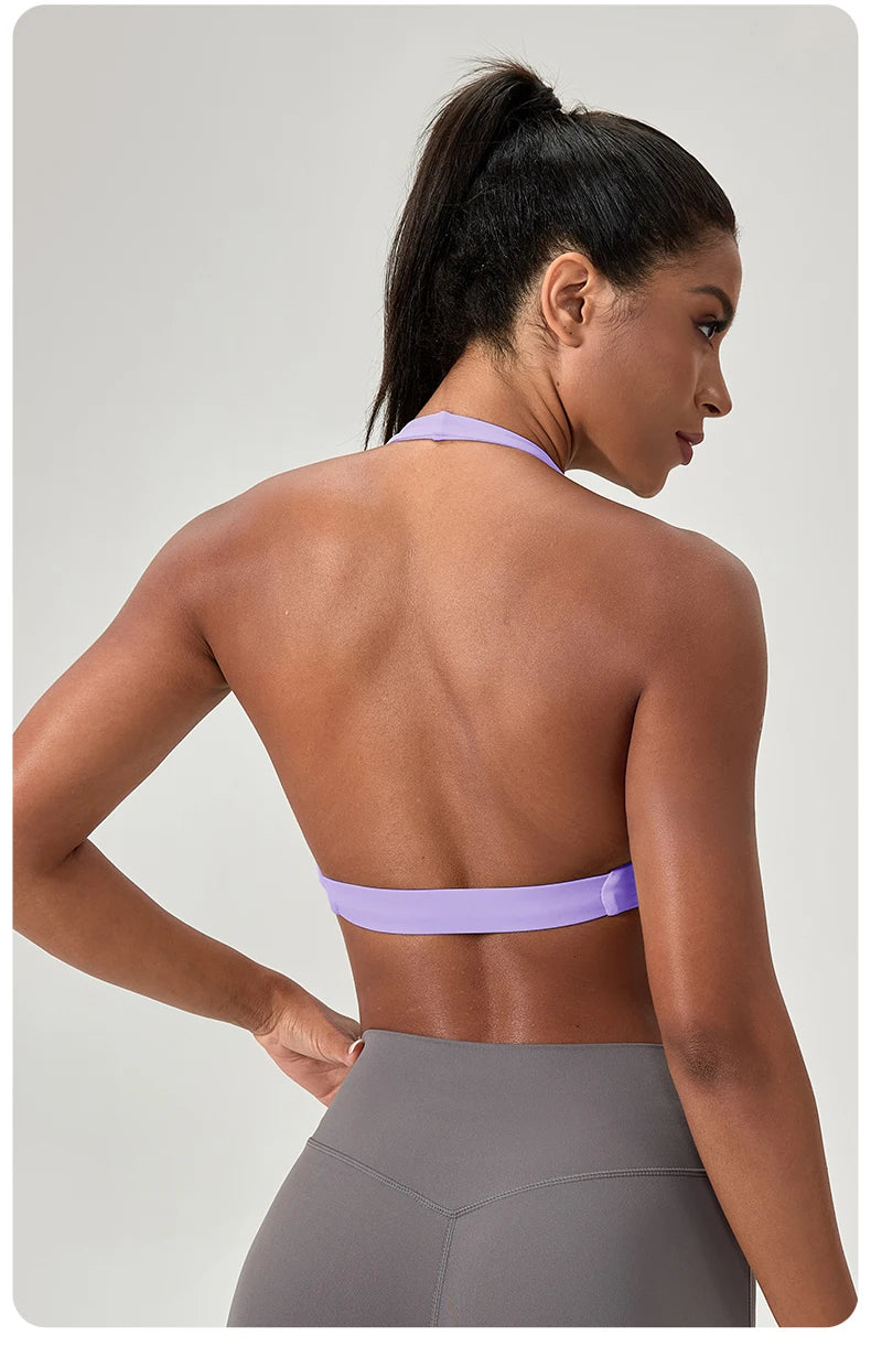 Sports Yoga Bra for Women Halter Neck with Stylish Back
