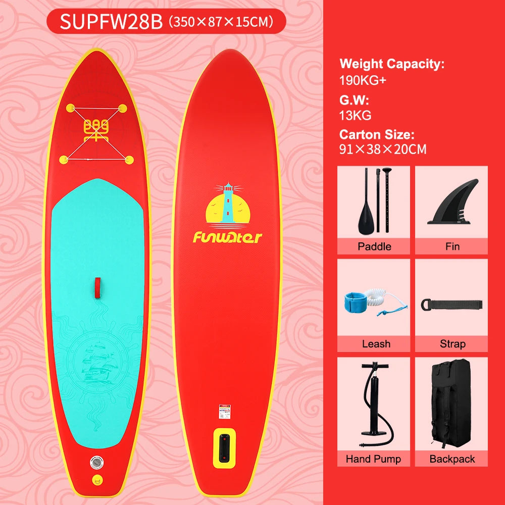 FunWater 11' Sup Board Inflatable Surfboard Stand Up Paddle Board