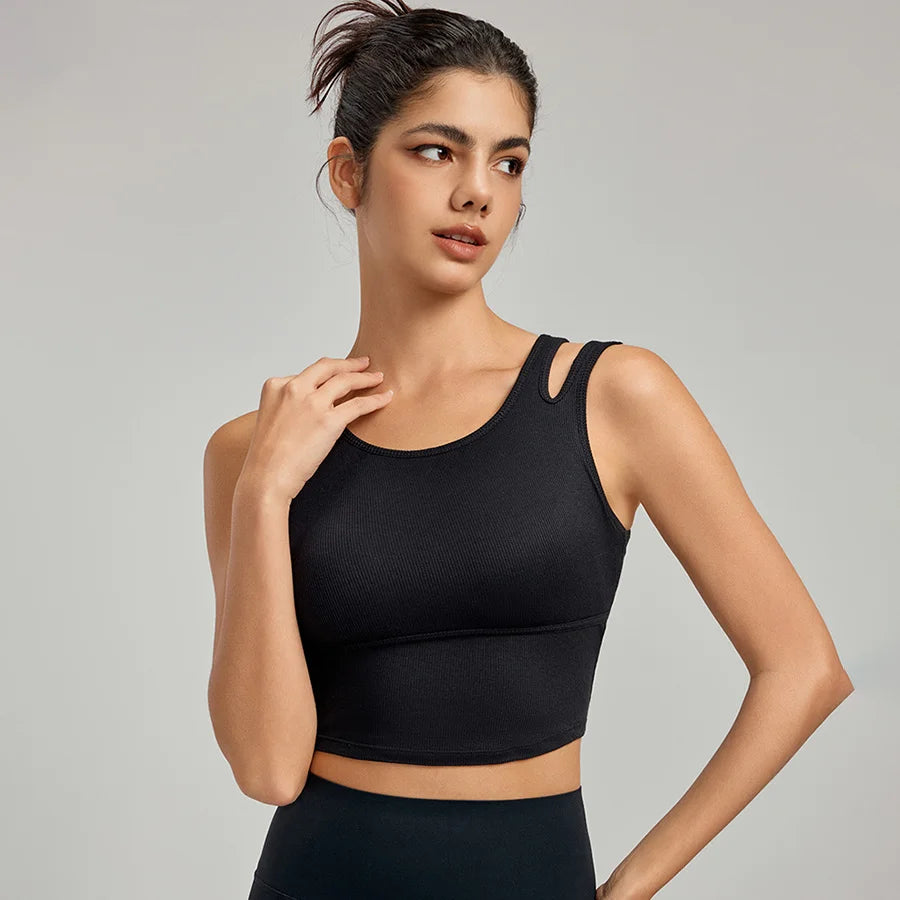Ladies Sports Bra With Chest Pad Push Up Yoga Fitness Gym