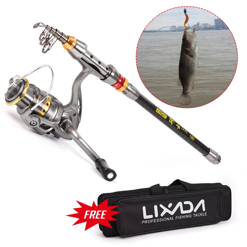Lixada Telescopic Fishing Rod and Reel Combo
